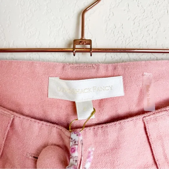 LoveShackFancy Meyerson Flared Pants Tuscany Pink Size 4 NWT - Picture 4 of 10